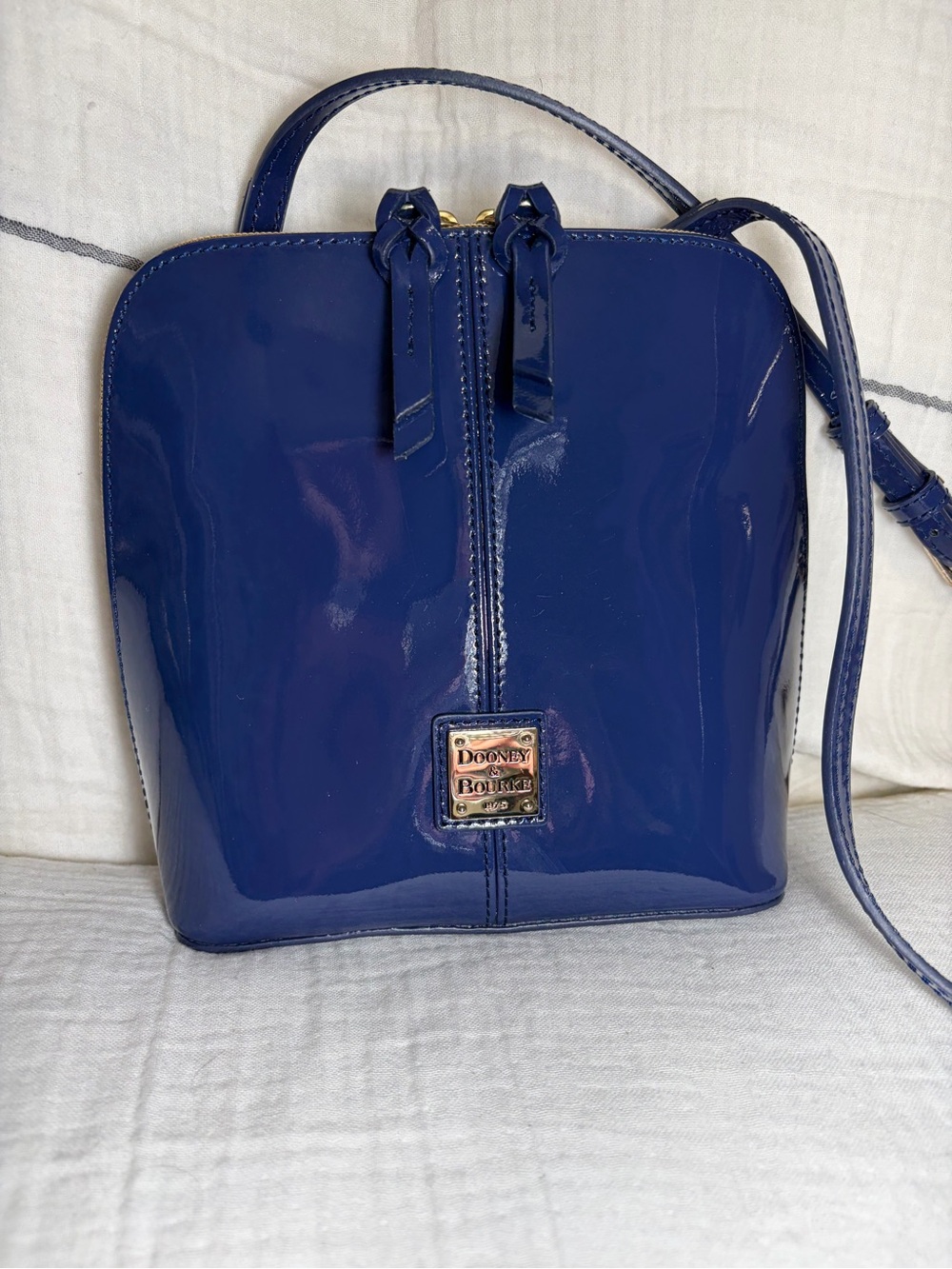 Dooney & Bourke Trixie Crossbody Bag Navy Blue Patent Leather